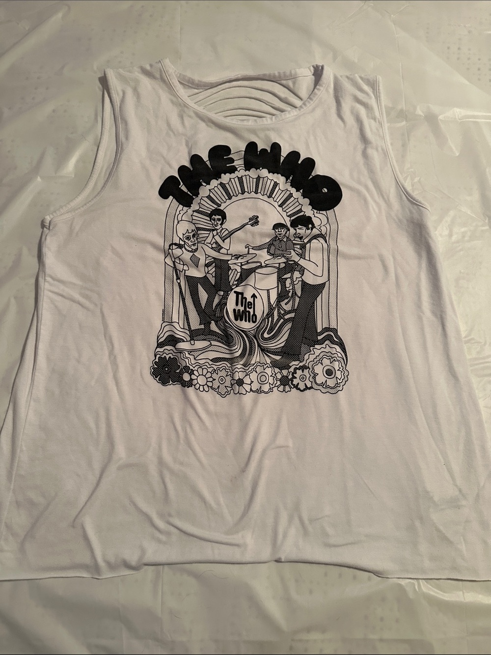 The Who Graphic Tank Top White Sleeveless Retro Rock Band Shirt 3X